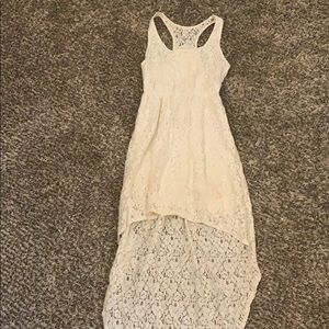 White lace high-low tank dress